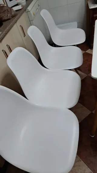 Mesa y 4 Sillas Cocina Madera Blanca