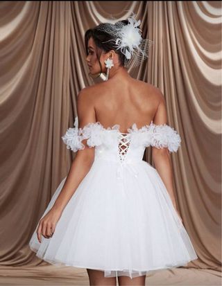 Vestido de fiesta blanco nupcial