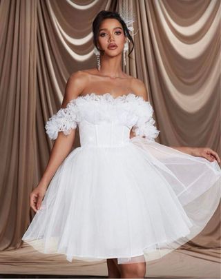 Vestido de fiesta blanco nupcial