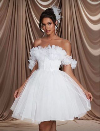 Vestido de fiesta blanco nupcial