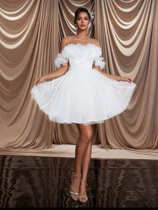 Vestido de fiesta blanco nupcial