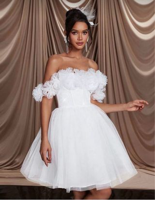 Vestido de fiesta blanco nupcial