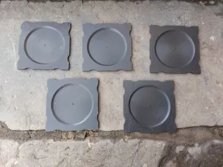 Set 5 Sottopiatti/Sottobicchieri Ardesia