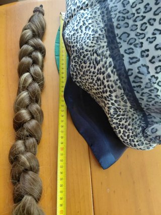 Coleta pelo natural castaño 60cm