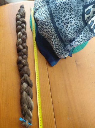 Coleta pelo natural castaño 60cm