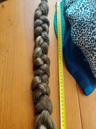 Coleta pelo natural castaño 60cm