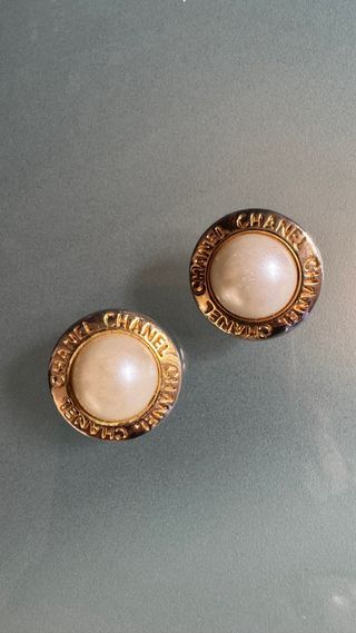 Pendientes Chanel Vintage Perlas Dorados