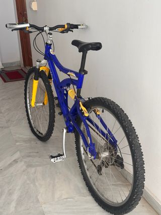 Bicicleta Montaña Doble Suspensión Azul