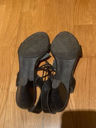 Sandalias Hispanitas Talla 38 Negras Plata