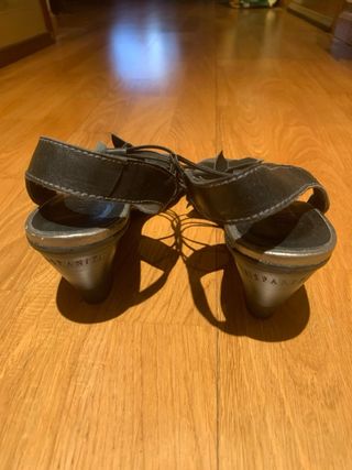 Sandalias Hispanitas Talla 38 Negras Plata