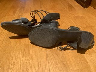 Sandalias Hispanitas Talla 38 Negras Plata