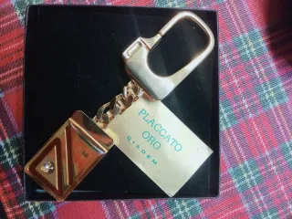 Portachiavi vintage anni 80 placcato oro