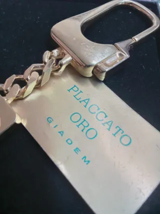 Portachiavi vintage anni 80 placcato oro