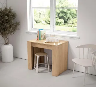 Mesa comedor extensible madera y metal