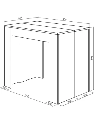 Mesa comedor extensible madera y metal