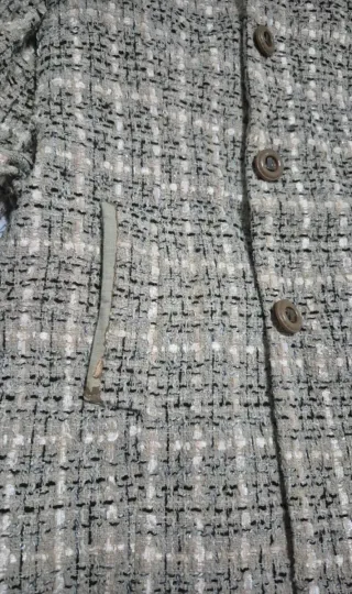 Abrigo corto tweed con cinturón