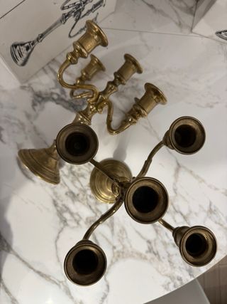 Coppia di Candelabri a 5 luci in ottone