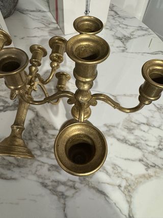 Coppia di Candelabri a 5 luci in ottone
