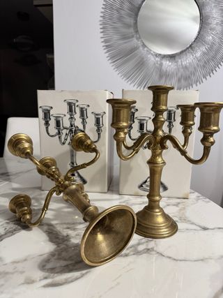 Coppia di Candelabri a 5 luci in ottone