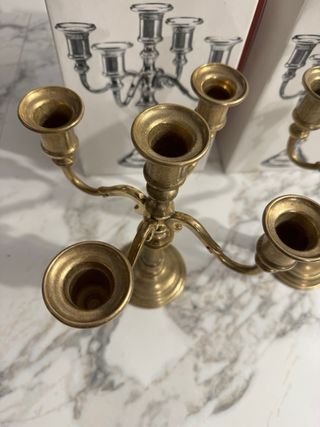 Coppia di Candelabri a 5 luci in ottone