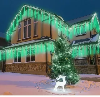 Luces de Navidad verdes efecto cascada