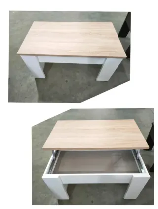Mesa de centro elevable madera y metal