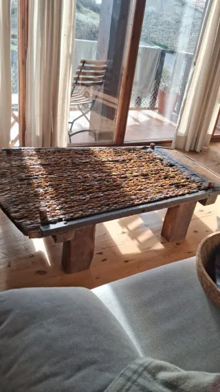 Mesa Trillo Restaurada Madera y Metal