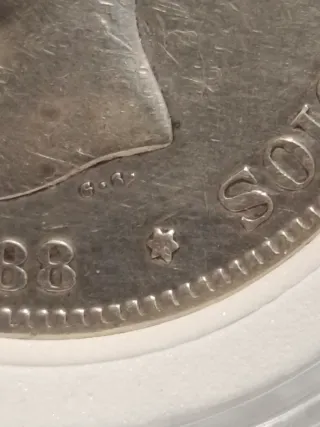 España 5 Pesetas plata Alfonso XIII 1888 - *88