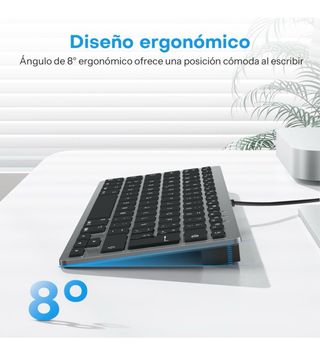 Teclado OMOTON Gris Cable Dual USB-C