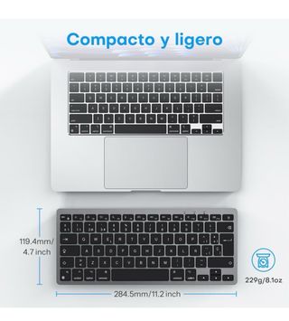 Teclado OMOTON Gris Cable Dual USB-C