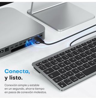 Teclado OMOTON Gris Cable Dual USB-C