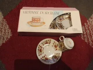 Juego de café porcelana china Veritable,café sólo.