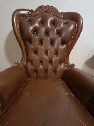 2 Poltrone Vintage Pelle Arte Povera