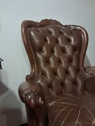 2 Poltrone Vintage Pelle Arte Povera