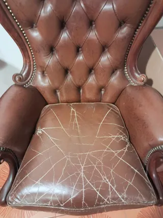 2 Poltrone Vintage Pelle Arte Povera