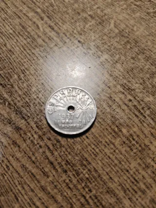 Moneda 25 céntimos España 1937