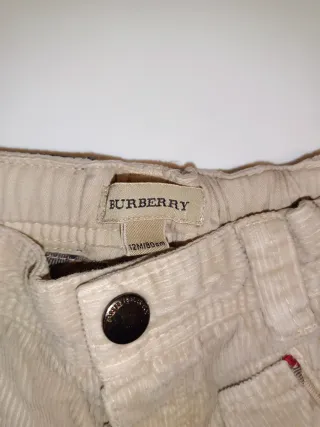 Pantaloni velluto Burberry bimbo 12 mesi