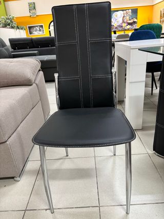 Mesa cristal y 6 sillas negra o blanca