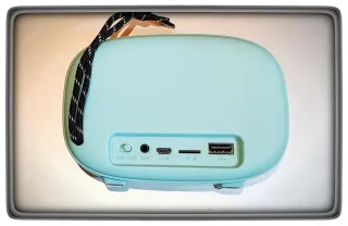 Altavoz Bluetooth retro Azul y Dorado