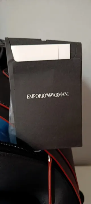 Mochila Emporio Armani Negra y Roja