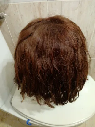Peluca pelo natural castaño