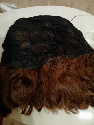 Peluca pelo natural castaño