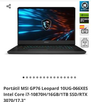 Portátil MSI GP76 Leopard 10UG-066XES
