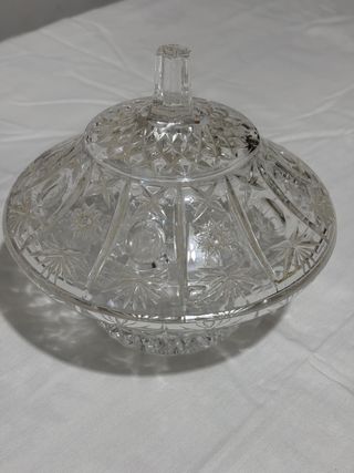 Porta oggetti in vetro decorato