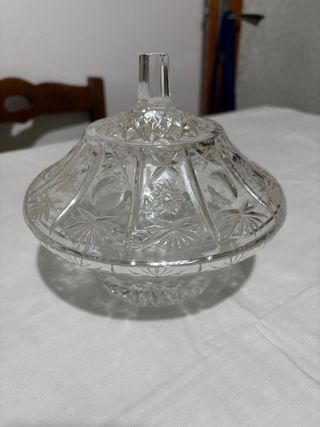 Porta oggetti in vetro decorato