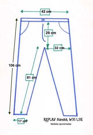 Replay Sandot. Pantalón vaquero azul. W31 L32