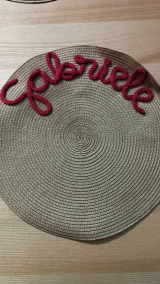 Tovaglietta con nome fatto a mano