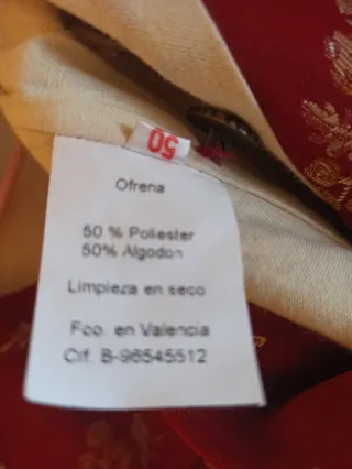 Traje Fallero Adulto Negro y Rojo