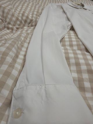 Camisa Zara Blanca Manga Larga