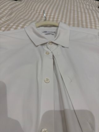 Camisa Zara Blanca Manga Larga